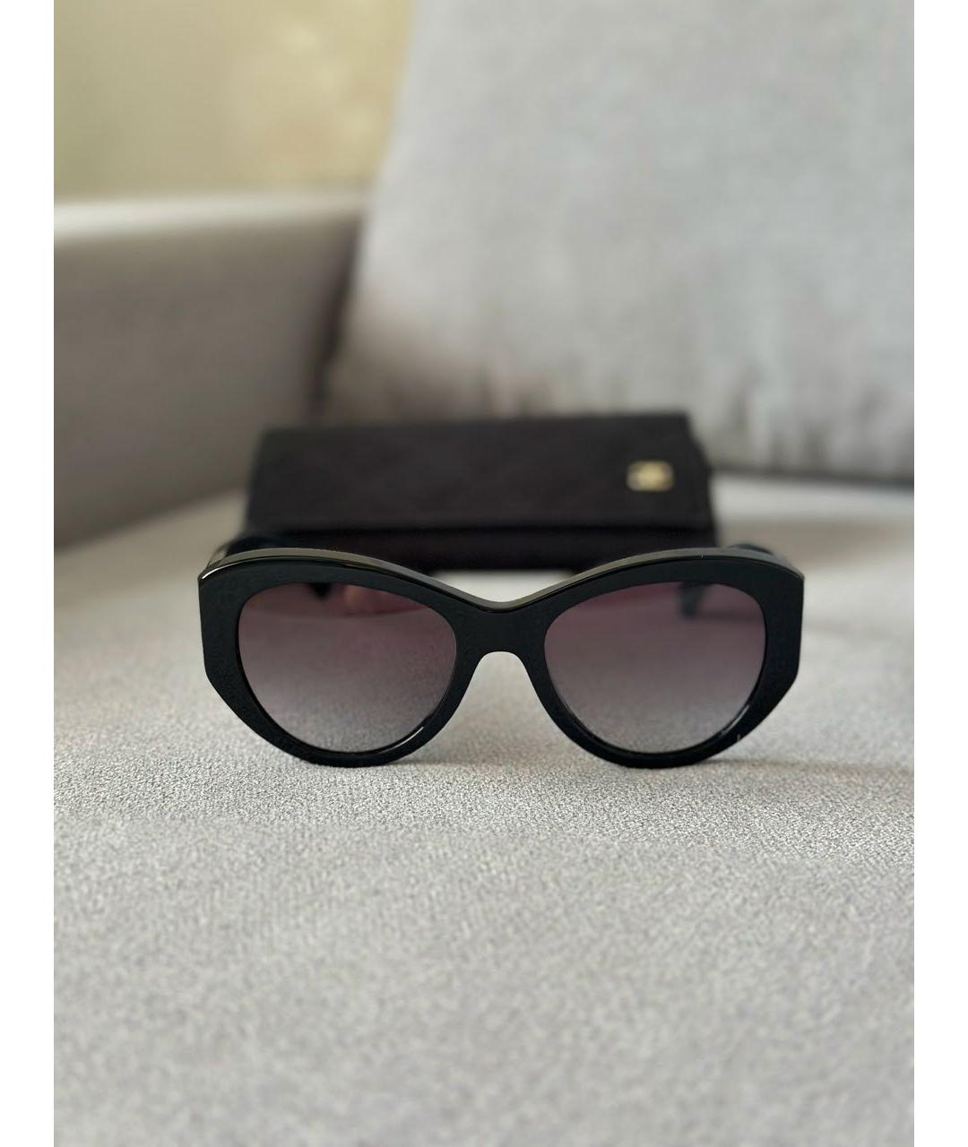 CHANEL Черные пластиковые солнцезащитные очки, фото 3