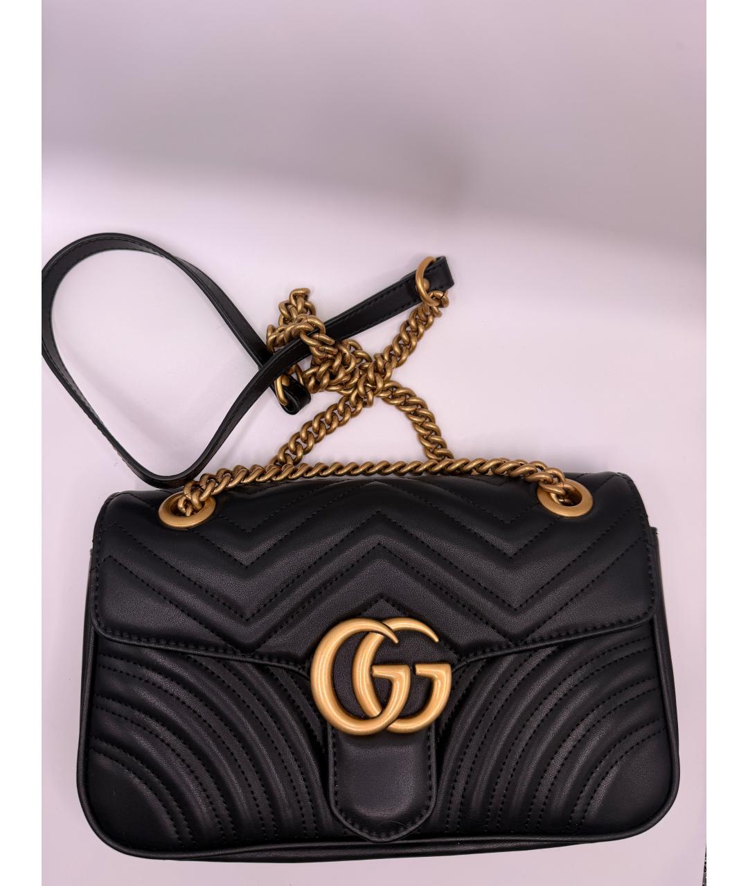 GUCCI Черная кожаная сумка через плечо, фото 5