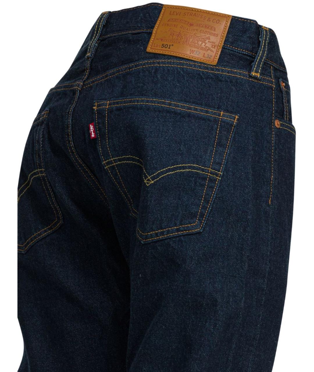 LEVI'S Синие хлопковые прямые джинсы, фото 5