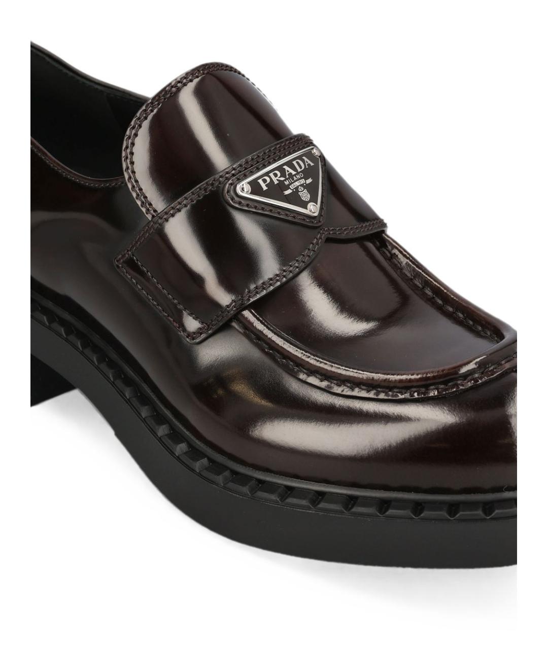 PRADA Коричневые кожаные лоферы, фото 3