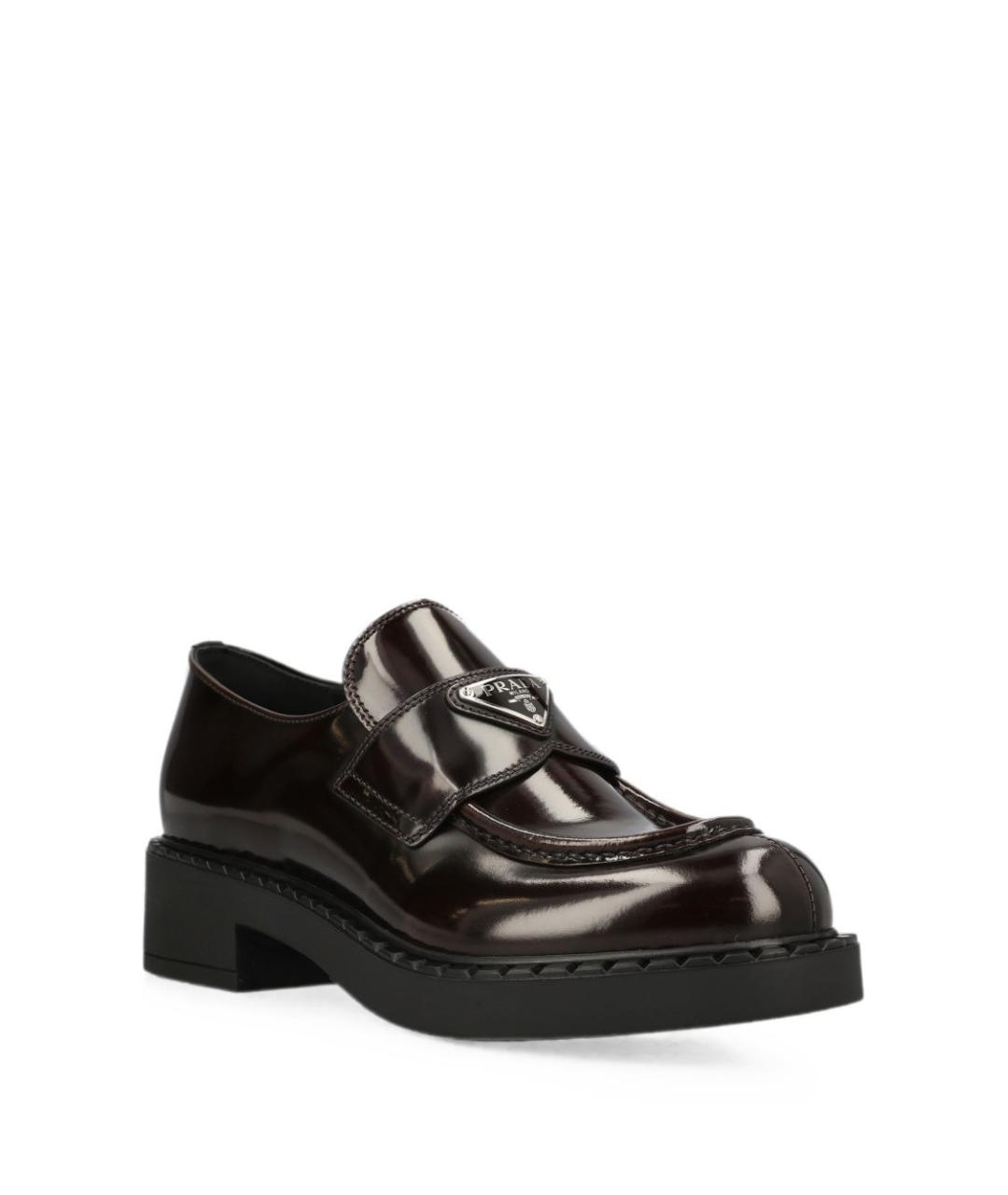 PRADA Коричневые кожаные лоферы, фото 4