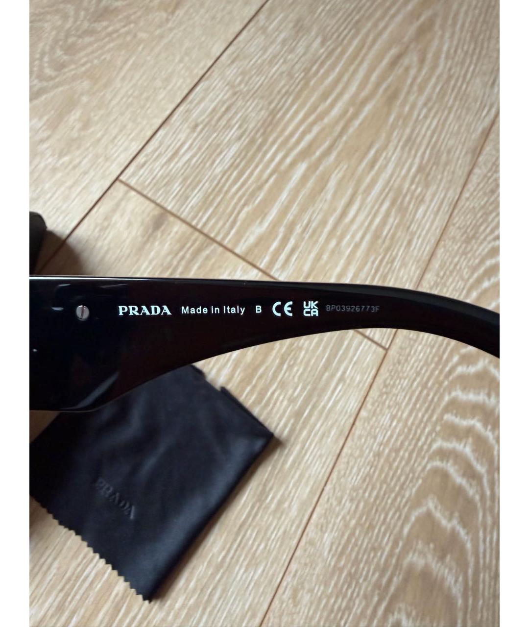 PRADA Черные пластиковые солнцезащитные очки, фото 5