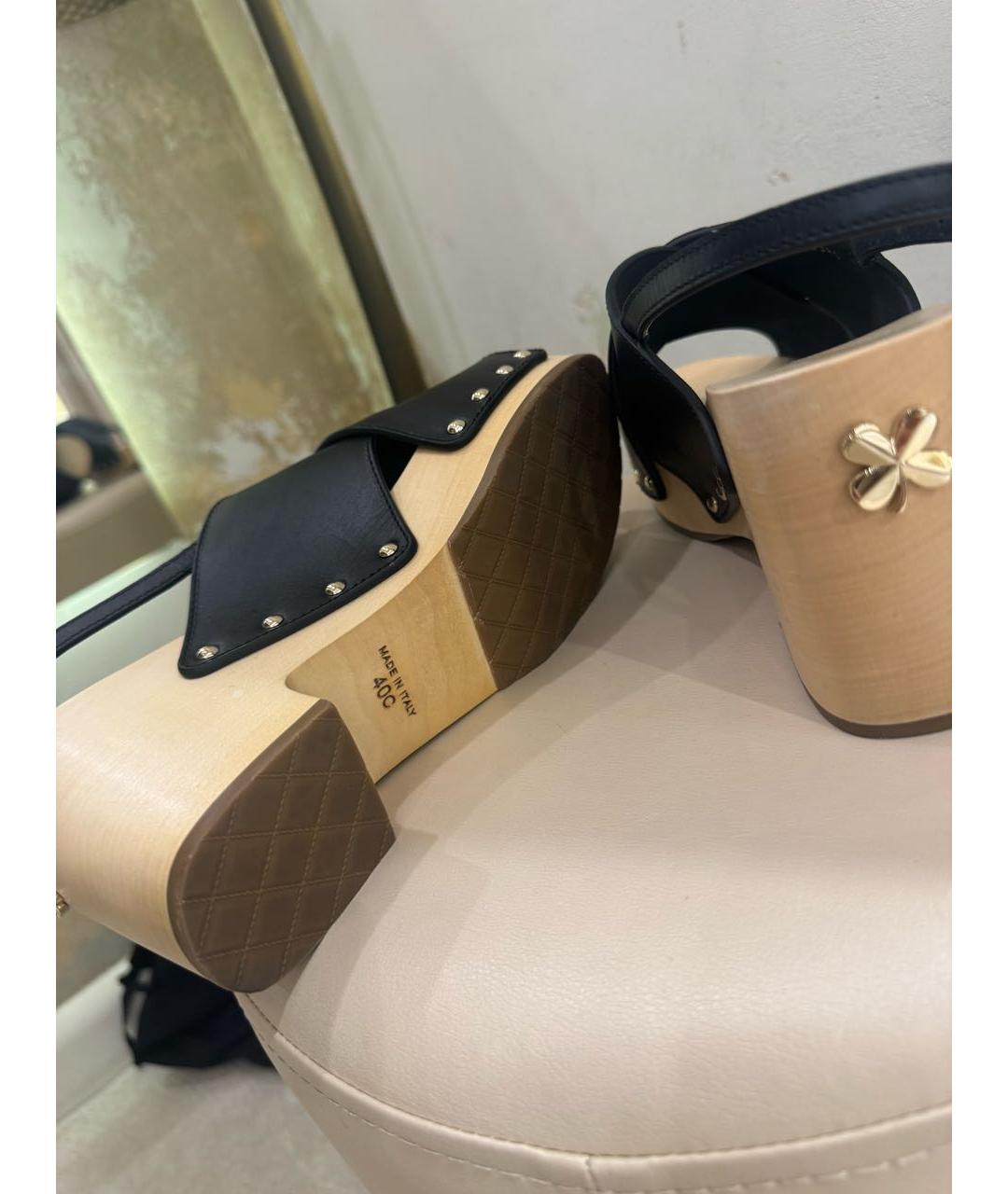 CHANEL Черные кожаные сабо, фото 5