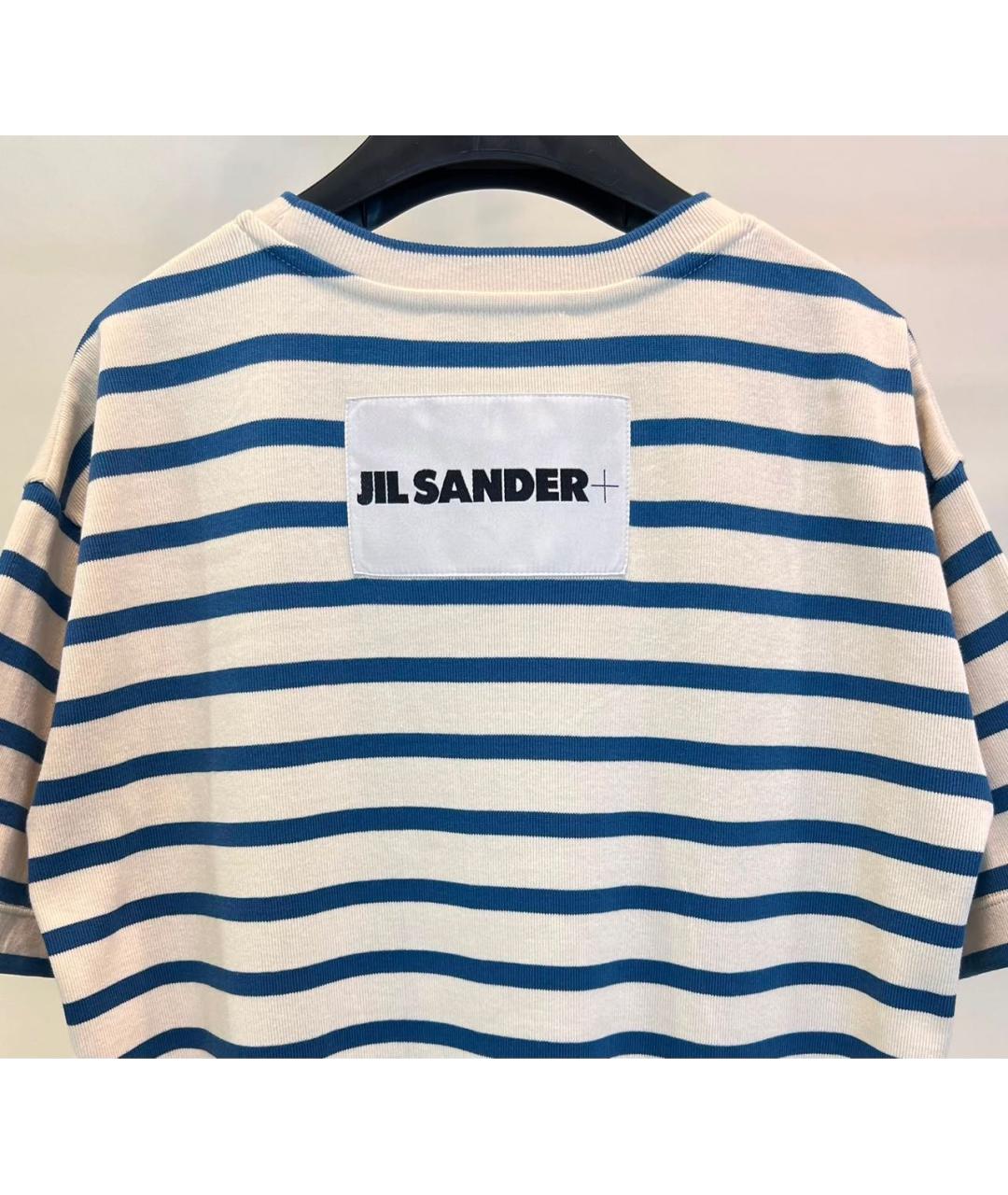 JIL SANDER Синее хлопковое повседневное платье, фото 4