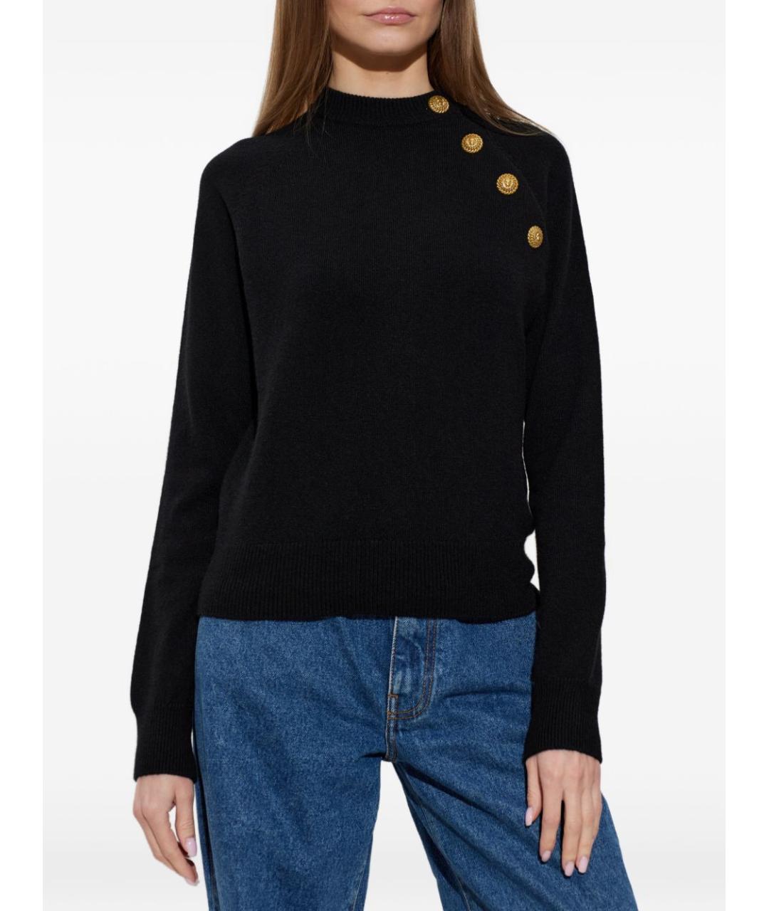BALMAIN Черный кашемировый джемпер / свитер, фото 3