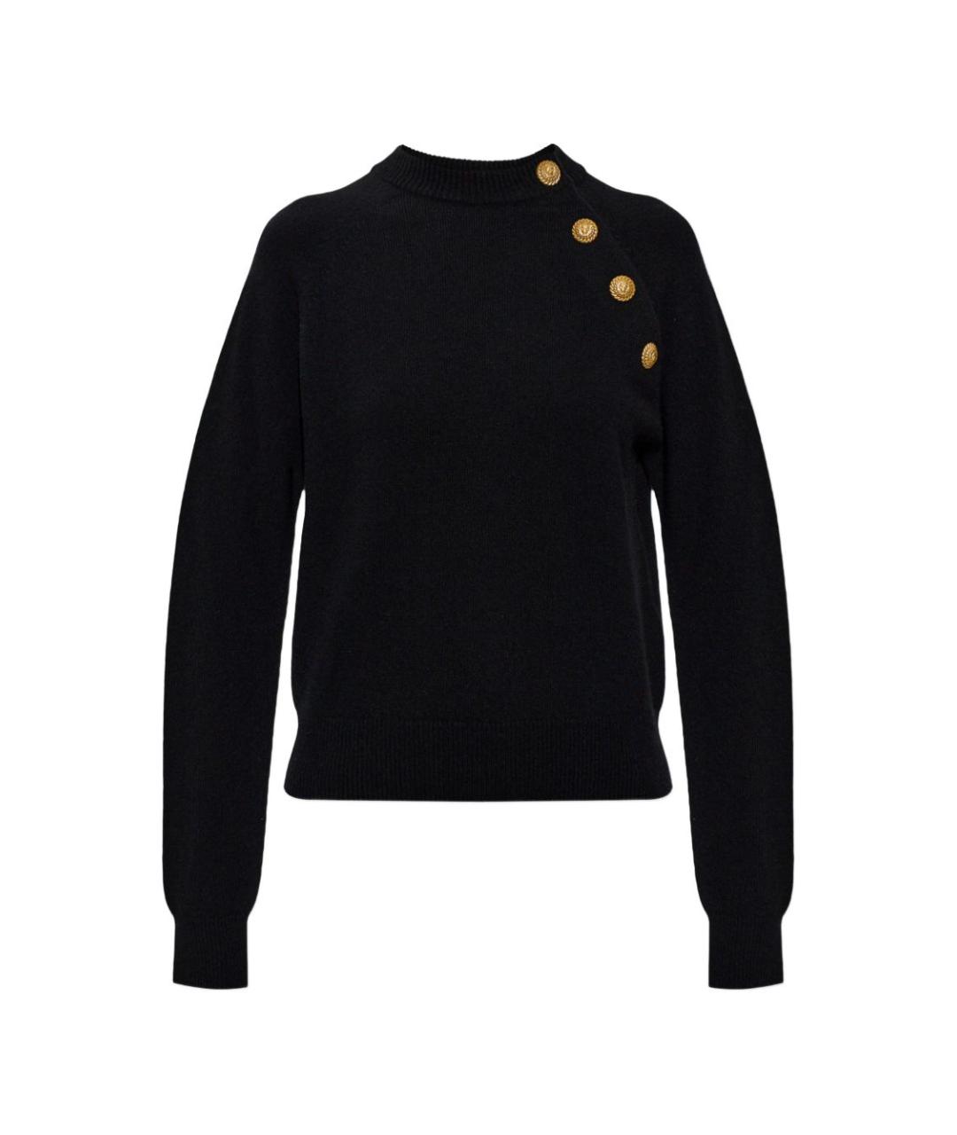 BALMAIN Черный кашемировый джемпер / свитер, фото 1