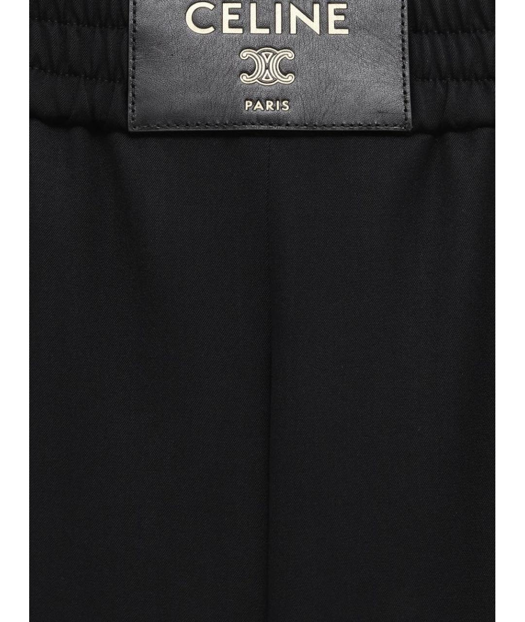 CELINE Черные шерстяные прямые брюки, фото 3