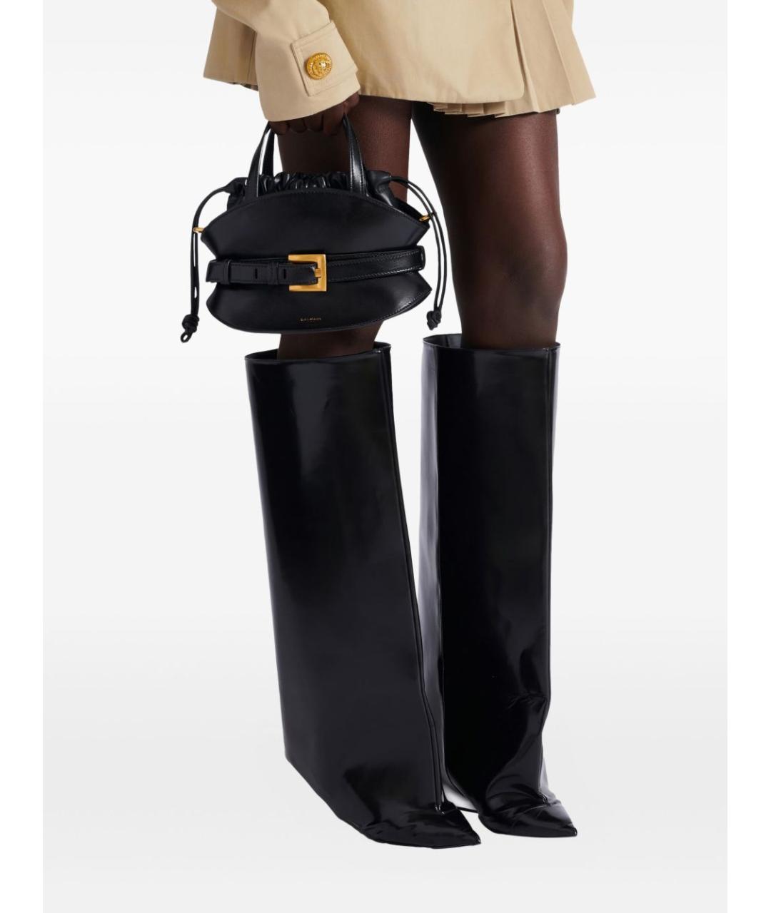 BALMAIN Черная кожаная сумка тоут, фото 5