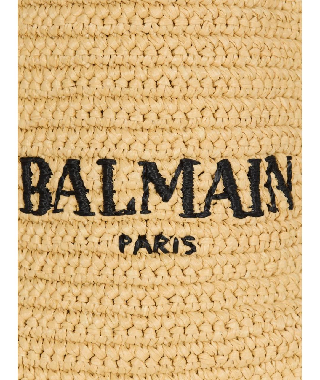 BALMAIN Бежевая плетеная сумка тоут, фото 2
