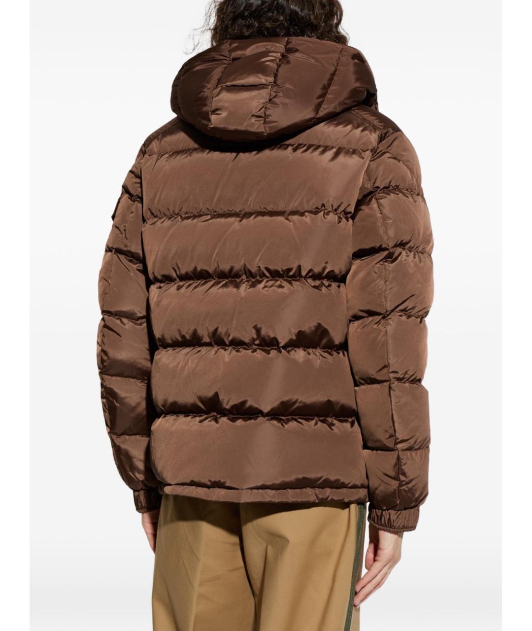 MONCLER Коричневый кожаный пуховик, фото 3