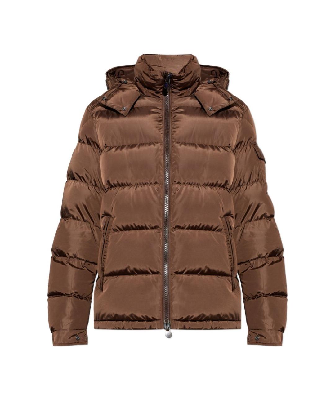 MONCLER Коричневый кожаный пуховик, фото 1