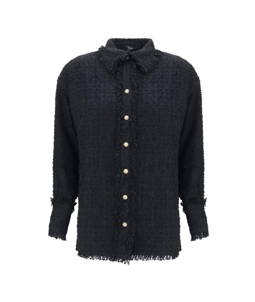 BALMAIN Черная хлопковая рубашка, фото 1