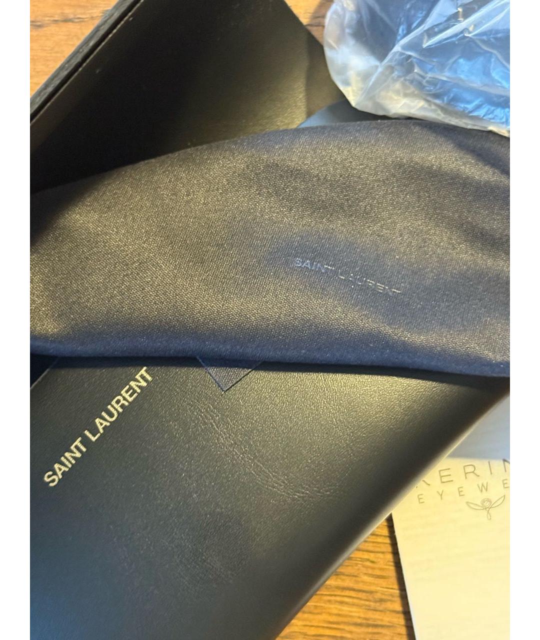 SAINT LAURENT Черные металлические солнцезащитные очки, фото 6