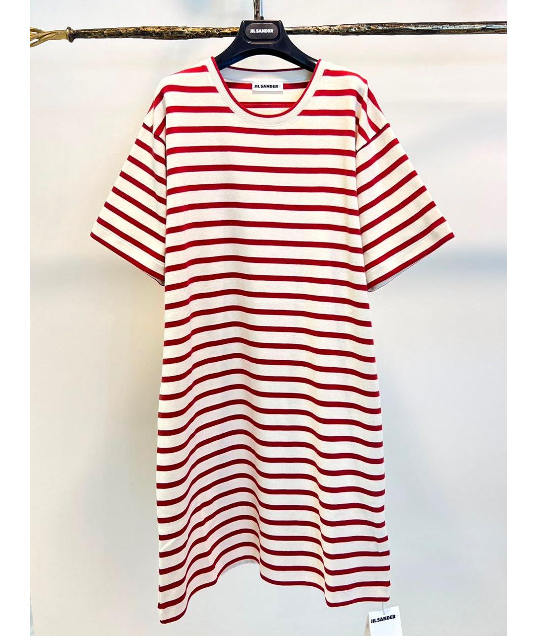 JIL SANDER Красное хлопковое повседневное платье, фото 9
