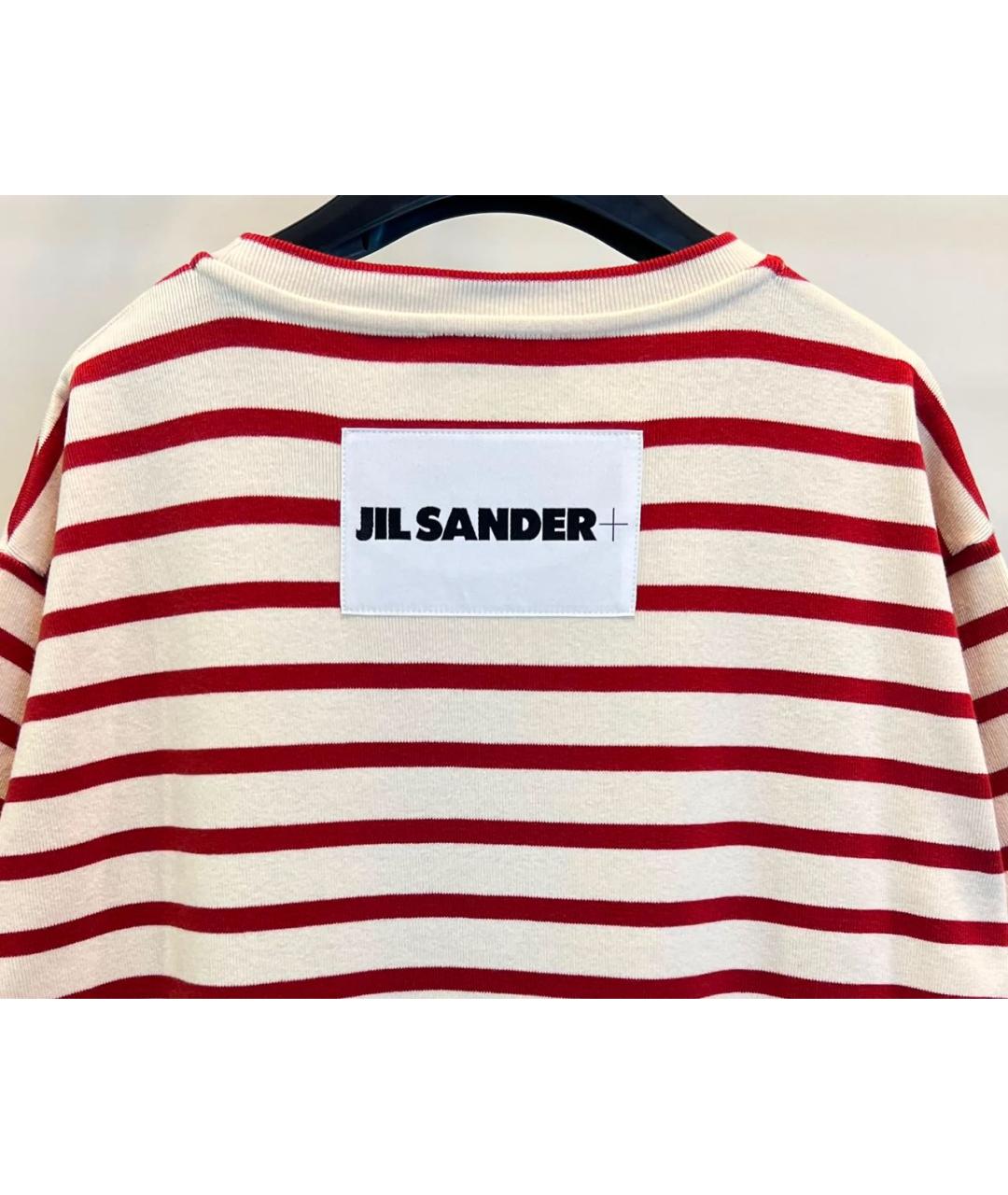 JIL SANDER Красное хлопковое повседневное платье, фото 4