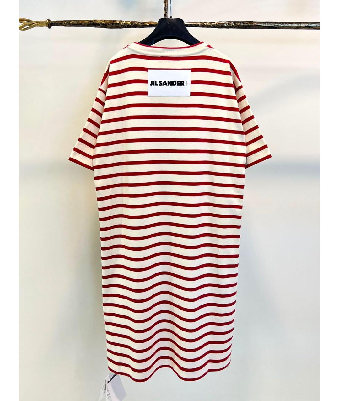 JIL SANDER Красное хлопковое повседневное платье, фото 2