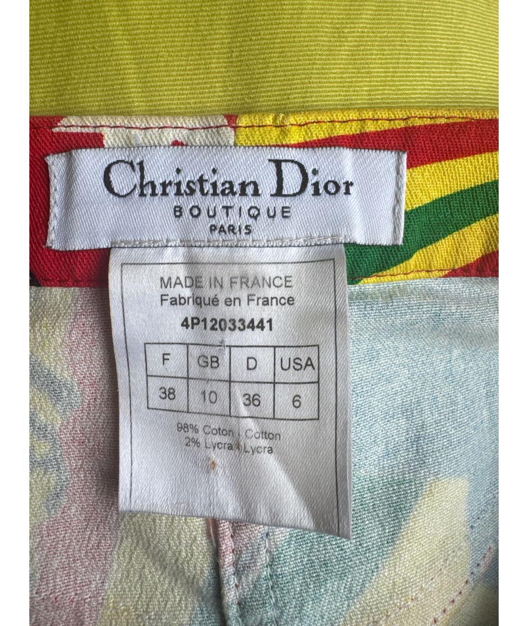 CHRISTIAN DIOR Мульти деним юбка мини, фото 7