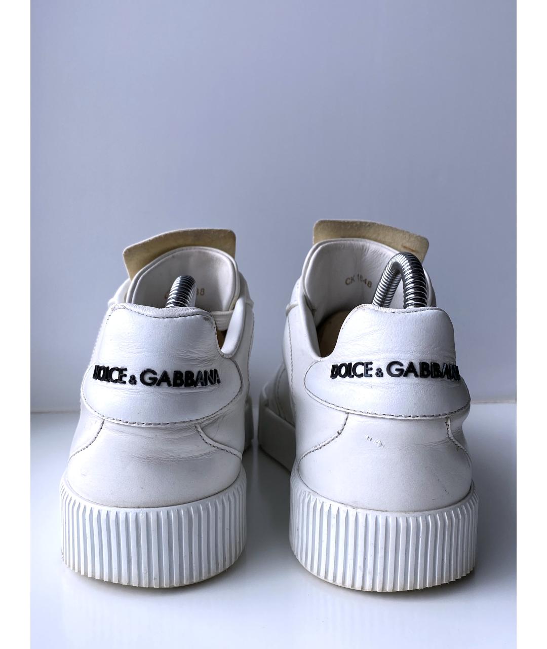 DOLCE&GABBANA Белые кожаные кеды, фото 6