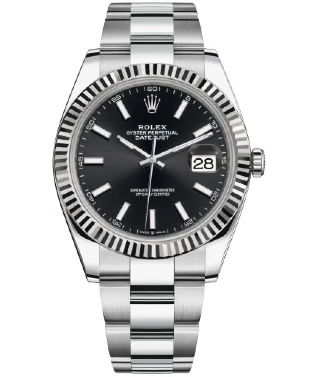 ROLEX Черные металлические часы, фото 1