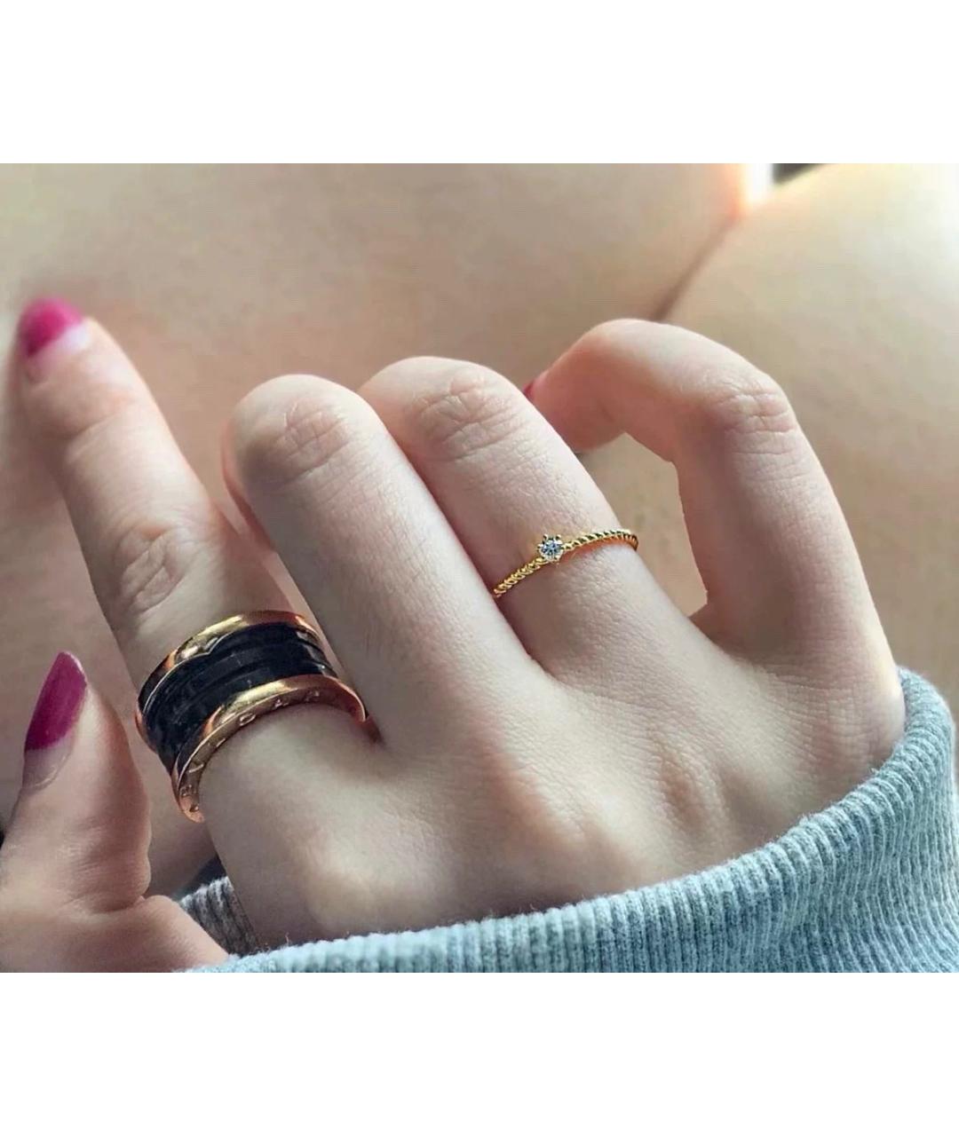 BVLGARI Черное кольцо из розового золота, фото 6