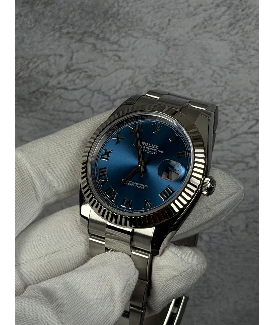 ROLEX Синие металлические часы, фото 3