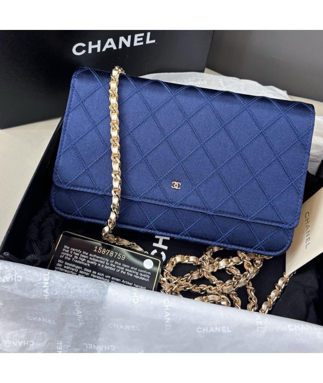 CHANEL Синяя сумка через плечо, фото 2