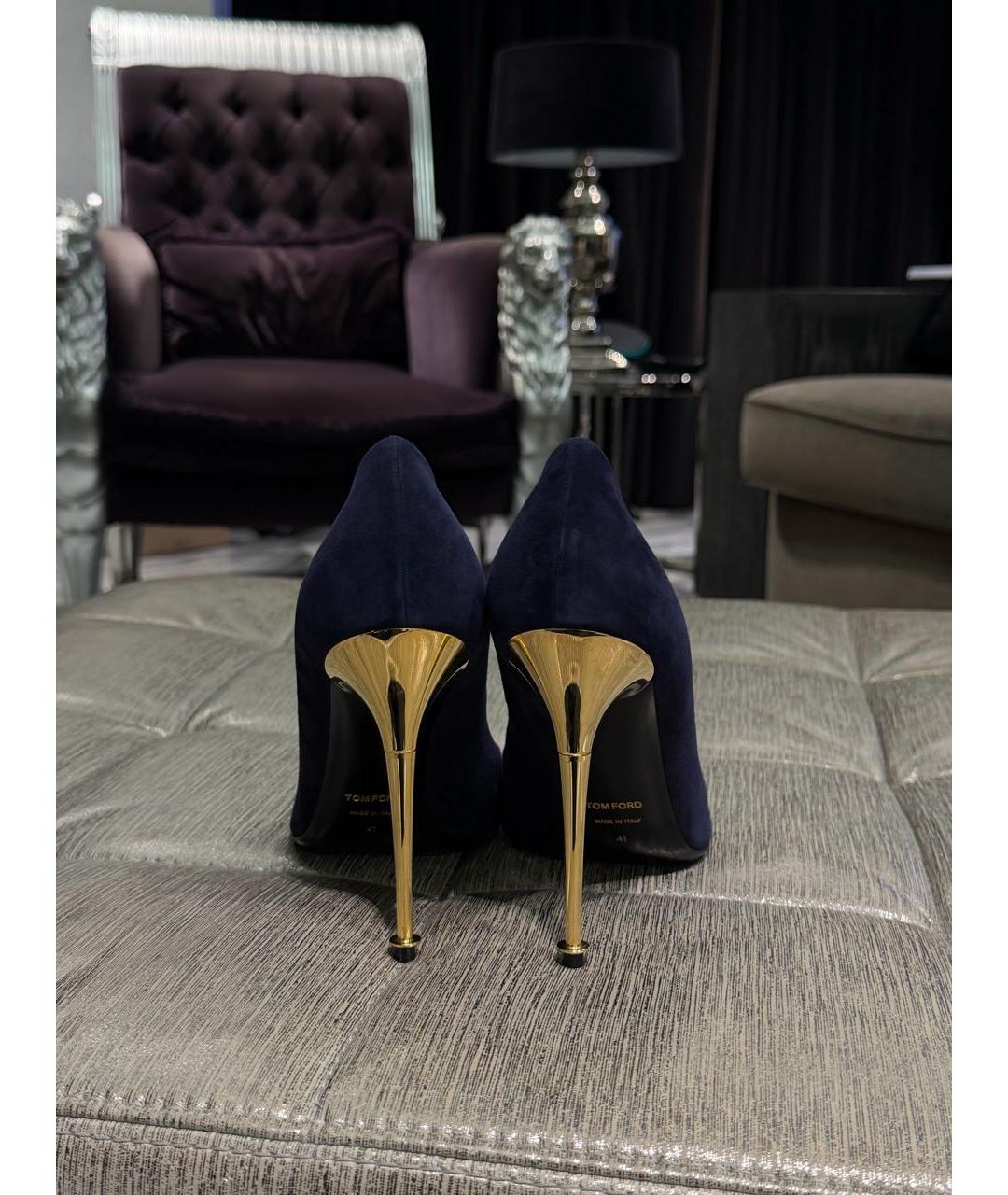 TOM FORD Темно-синие замшевые туфли, фото 2