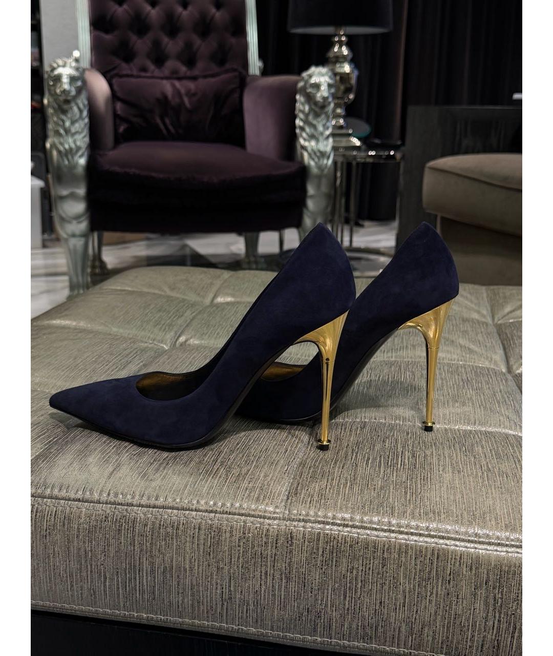 TOM FORD Темно-синие замшевые туфли, фото 5