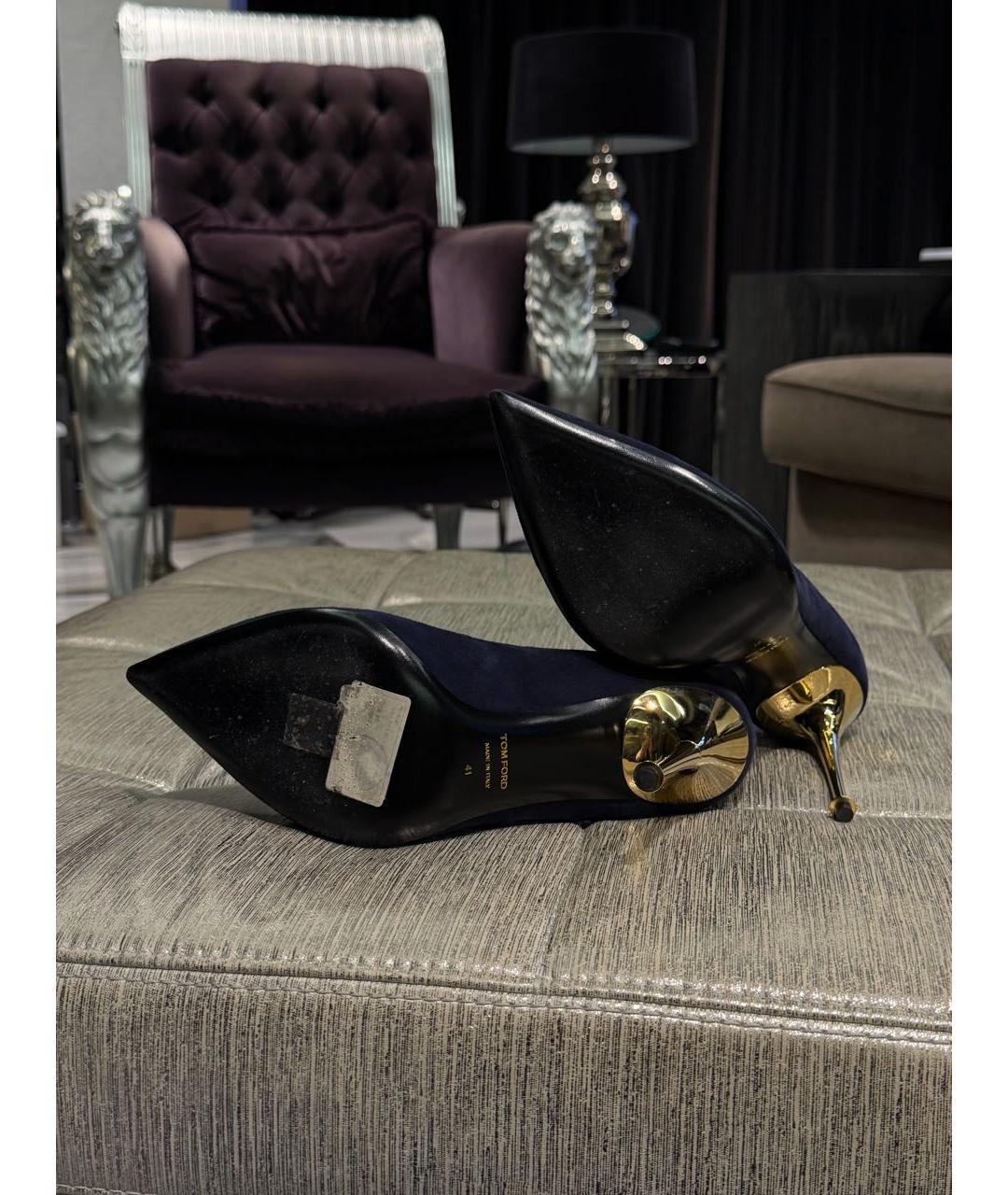 TOM FORD Темно-синие замшевые туфли, фото 3