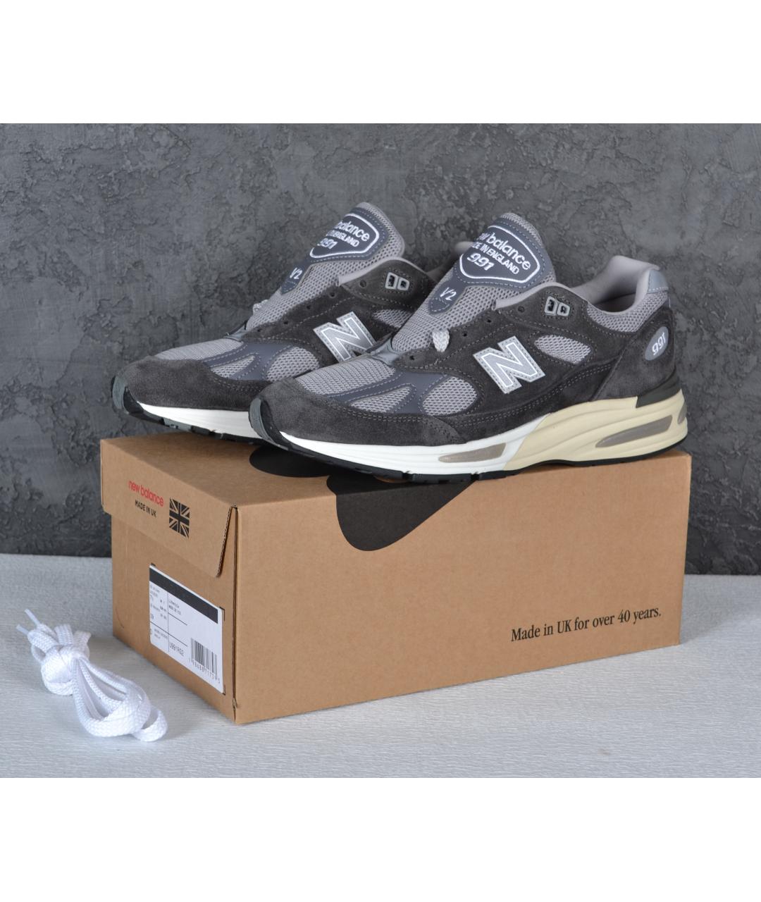 NEW BALANCE Серые замшевые низкие кроссовки / кеды, фото 6