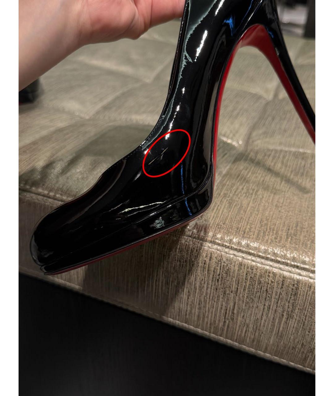 CHRISTIAN LOUBOUTIN Черные туфли из лакированной кожи, фото 5