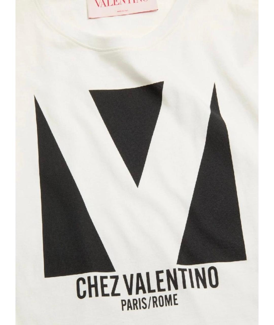 VALENTINO Белая хлопковая футболка, фото 4