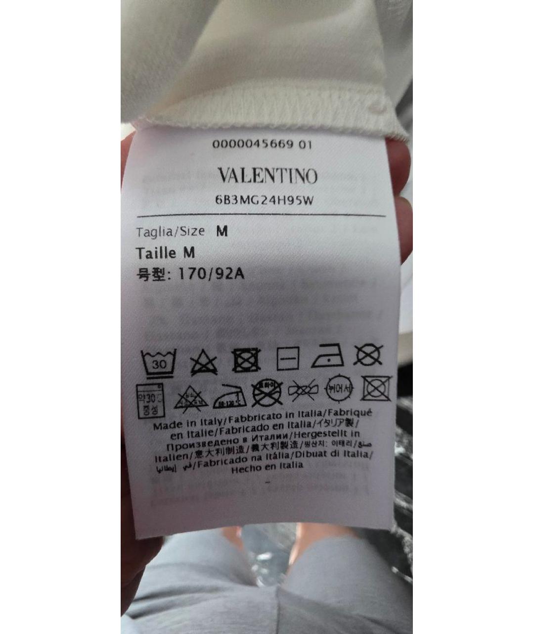 VALENTINO Белая хлопковая футболка, фото 3
