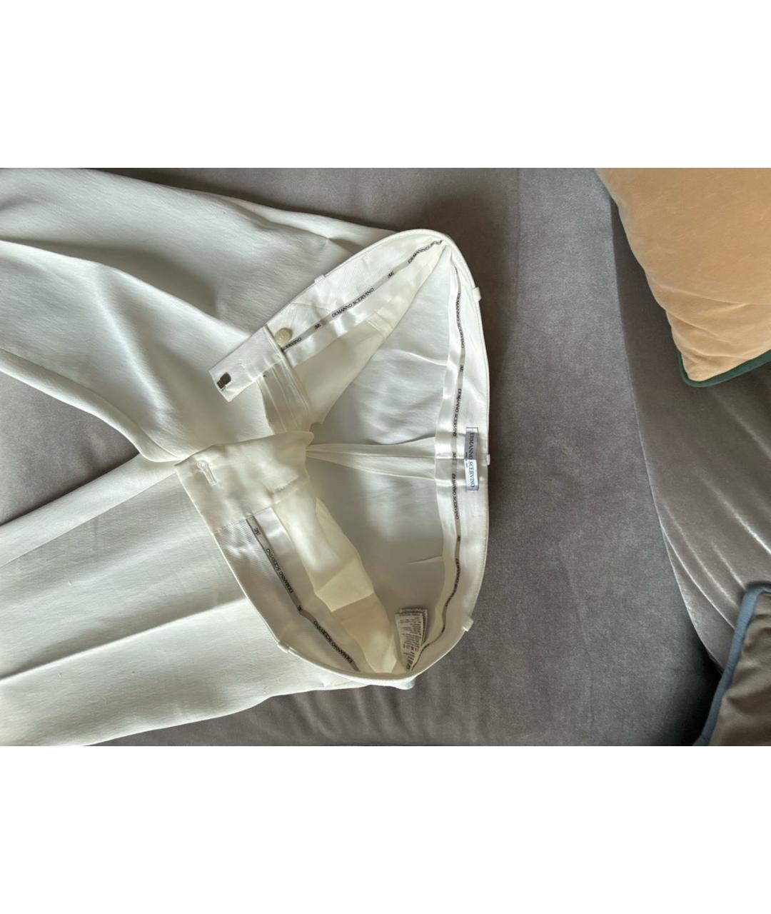 ERMANNO SCERVINO Белые вискозные прямые брюки, фото 3
