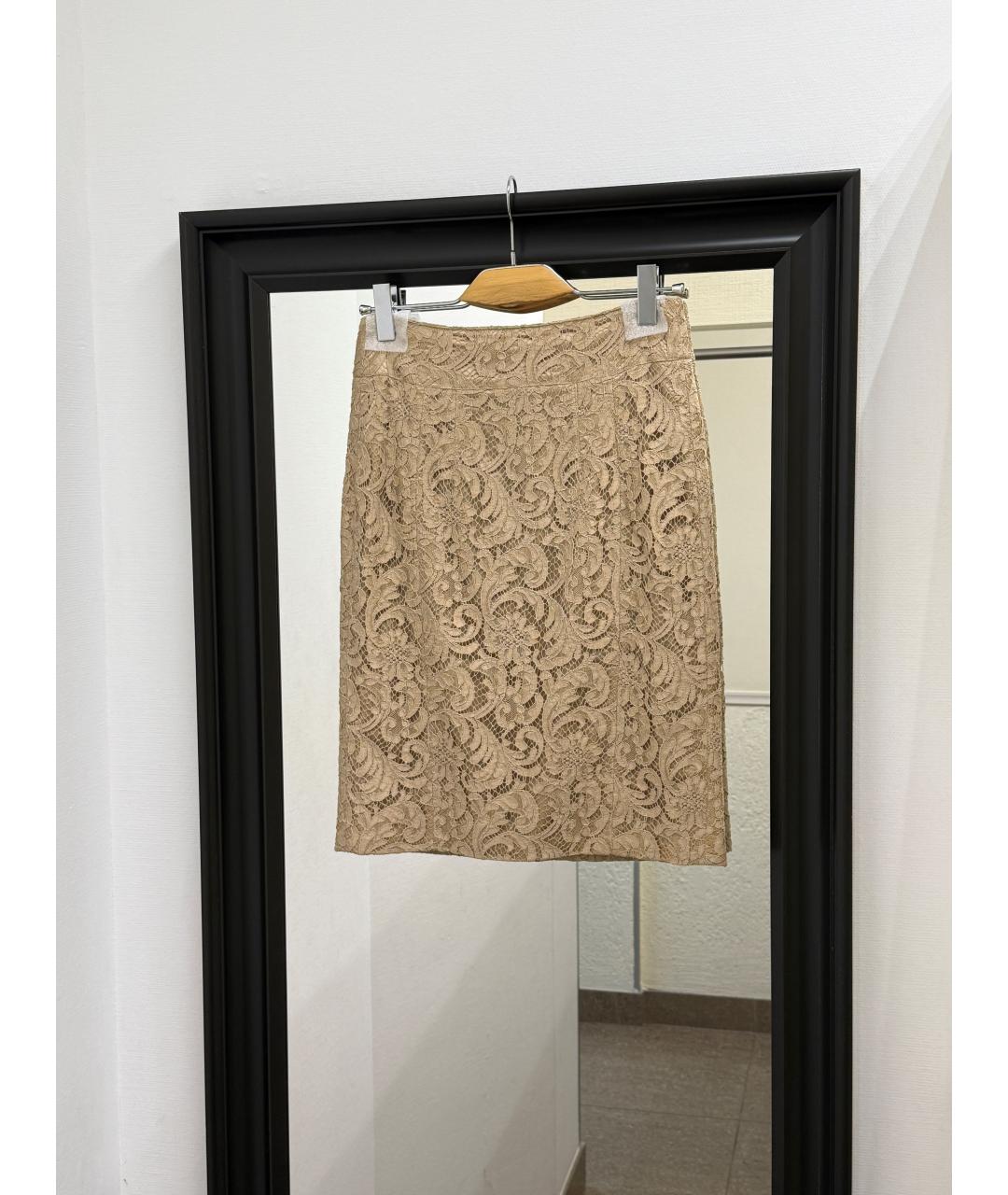 BURBERRY Бежевая юбка миди, фото 9