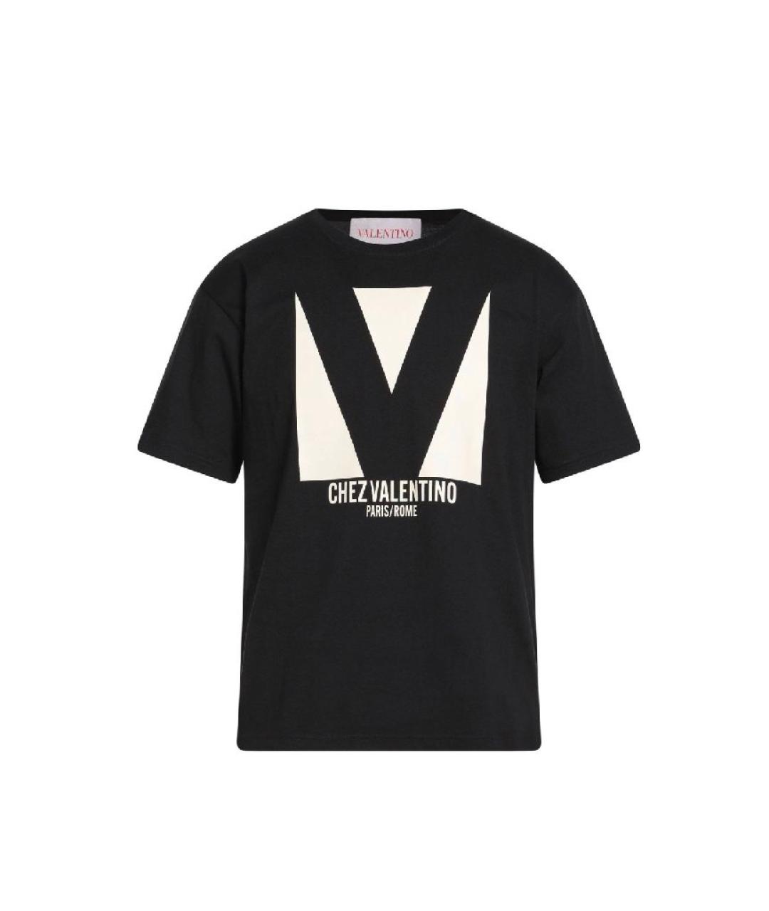 VALENTINO Черная хлопковая футболка, фото 1