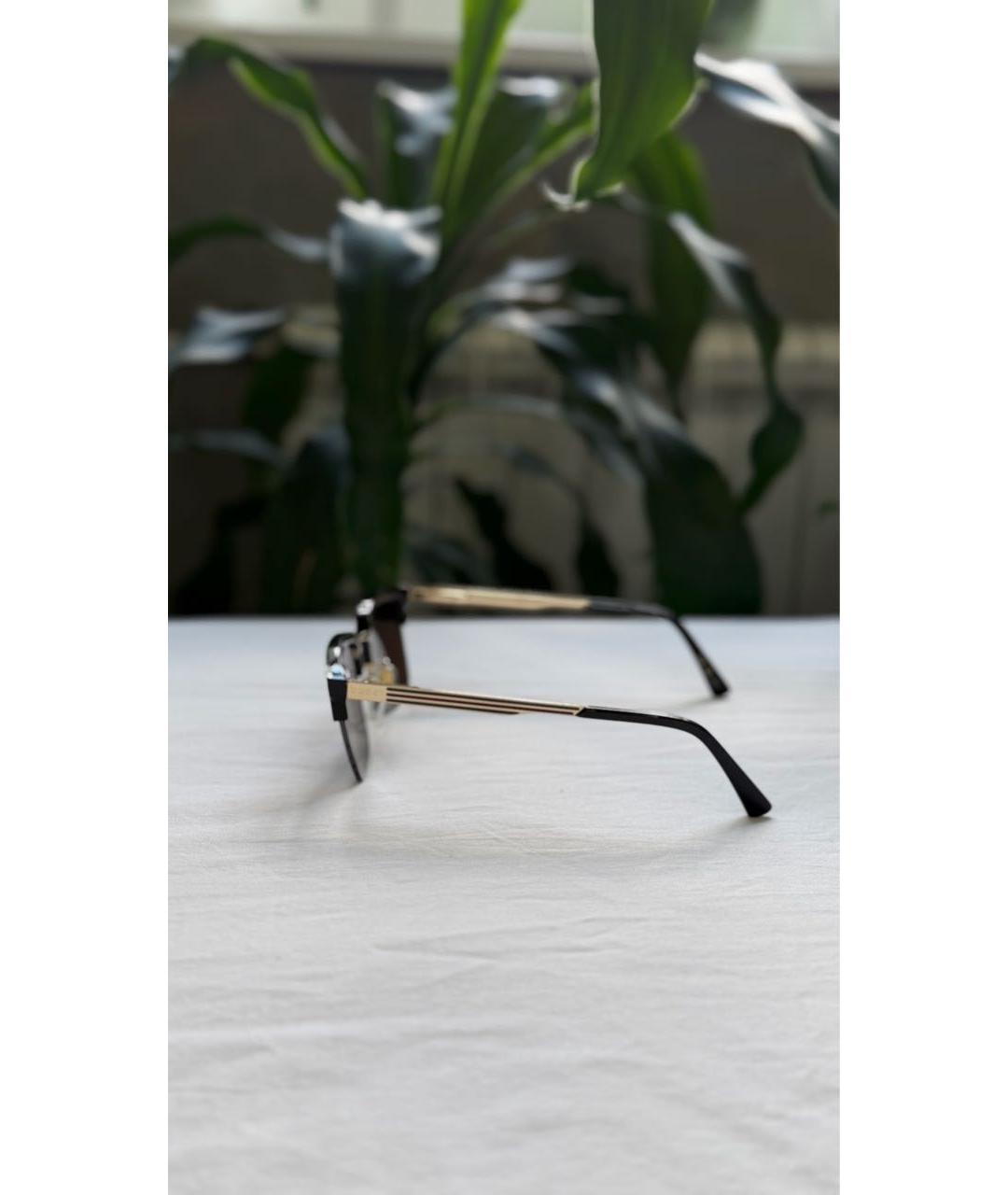 GUCCI Золотые металлические солнцезащитные очки, фото 3