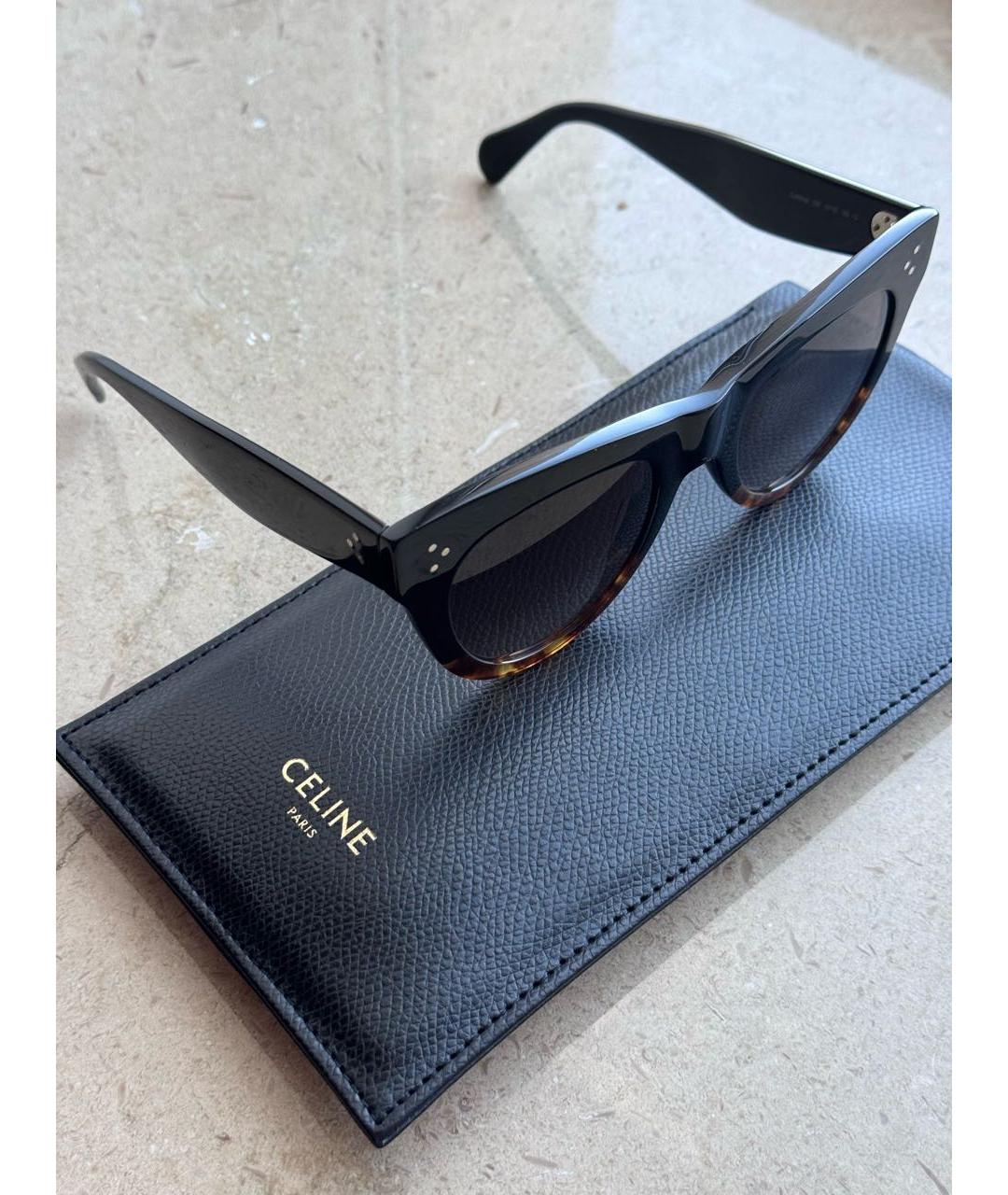 CELINE Коричневые пластиковые солнцезащитные очки, фото 2