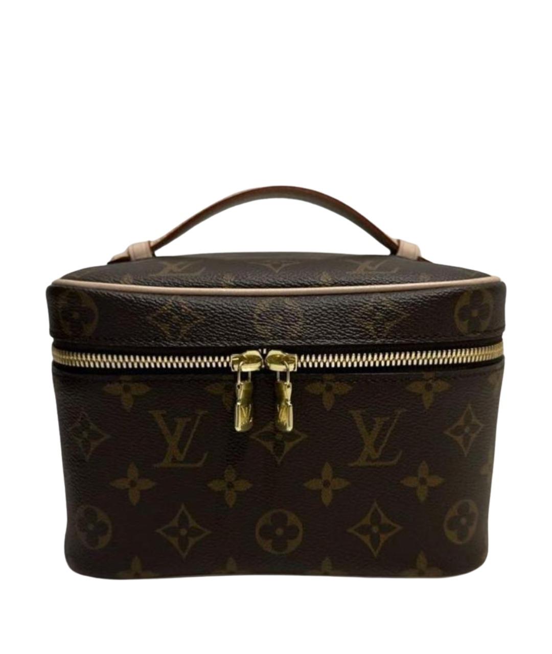 LOUIS VUITTON Коричневая кожаная косметичка, фото 1