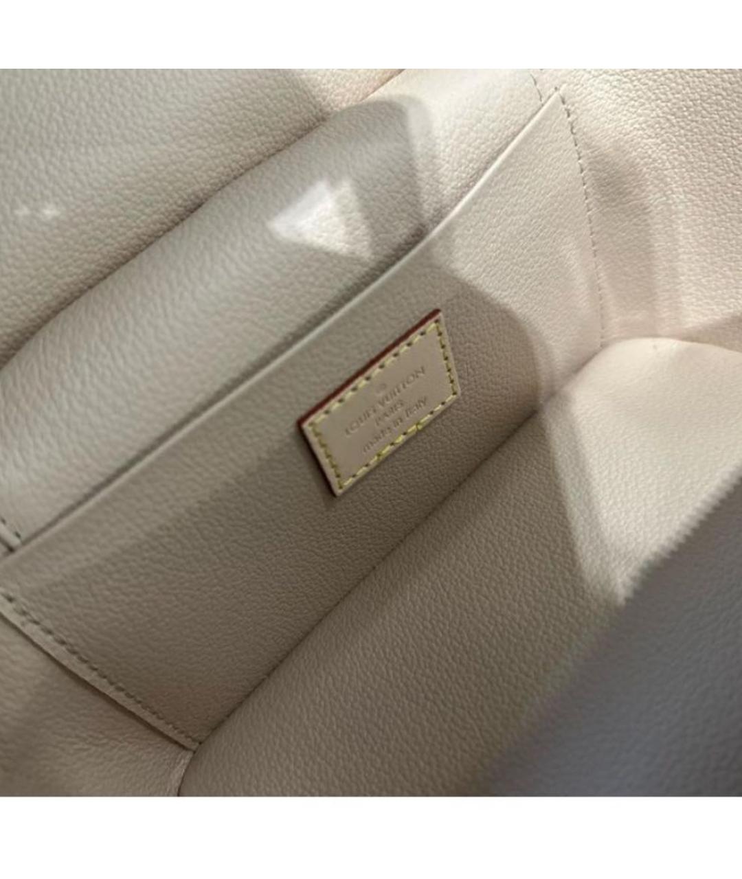LOUIS VUITTON Коричневая кожаная косметичка, фото 6