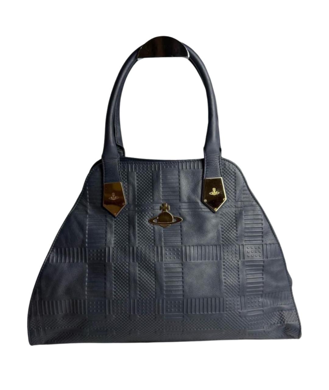 VIVIENNE WESTWOOD Темно-синяя сумка с короткими ручками, фото 1