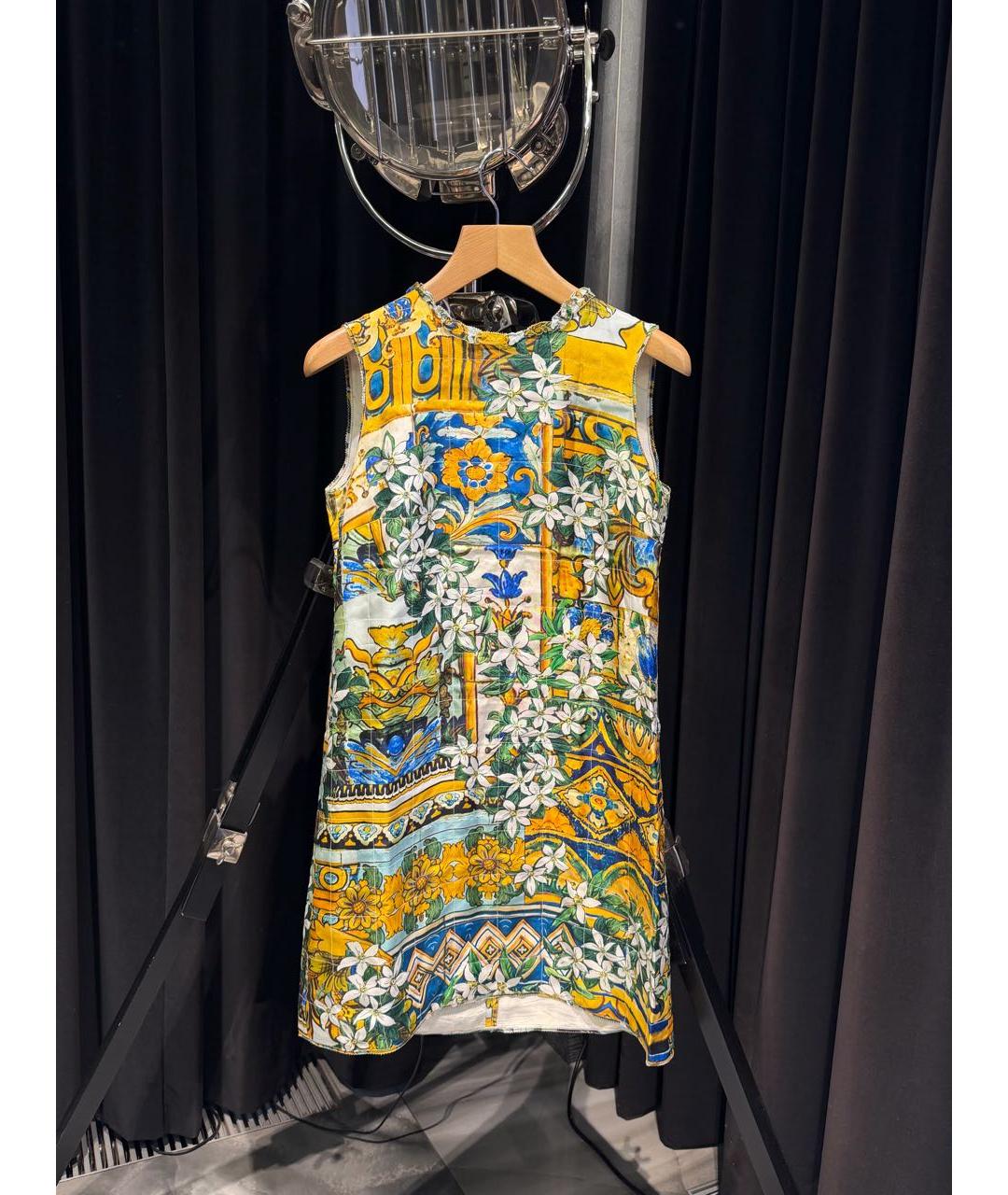 DOLCE&GABBANA Мульти шелковое коктейльное платье, фото 6
