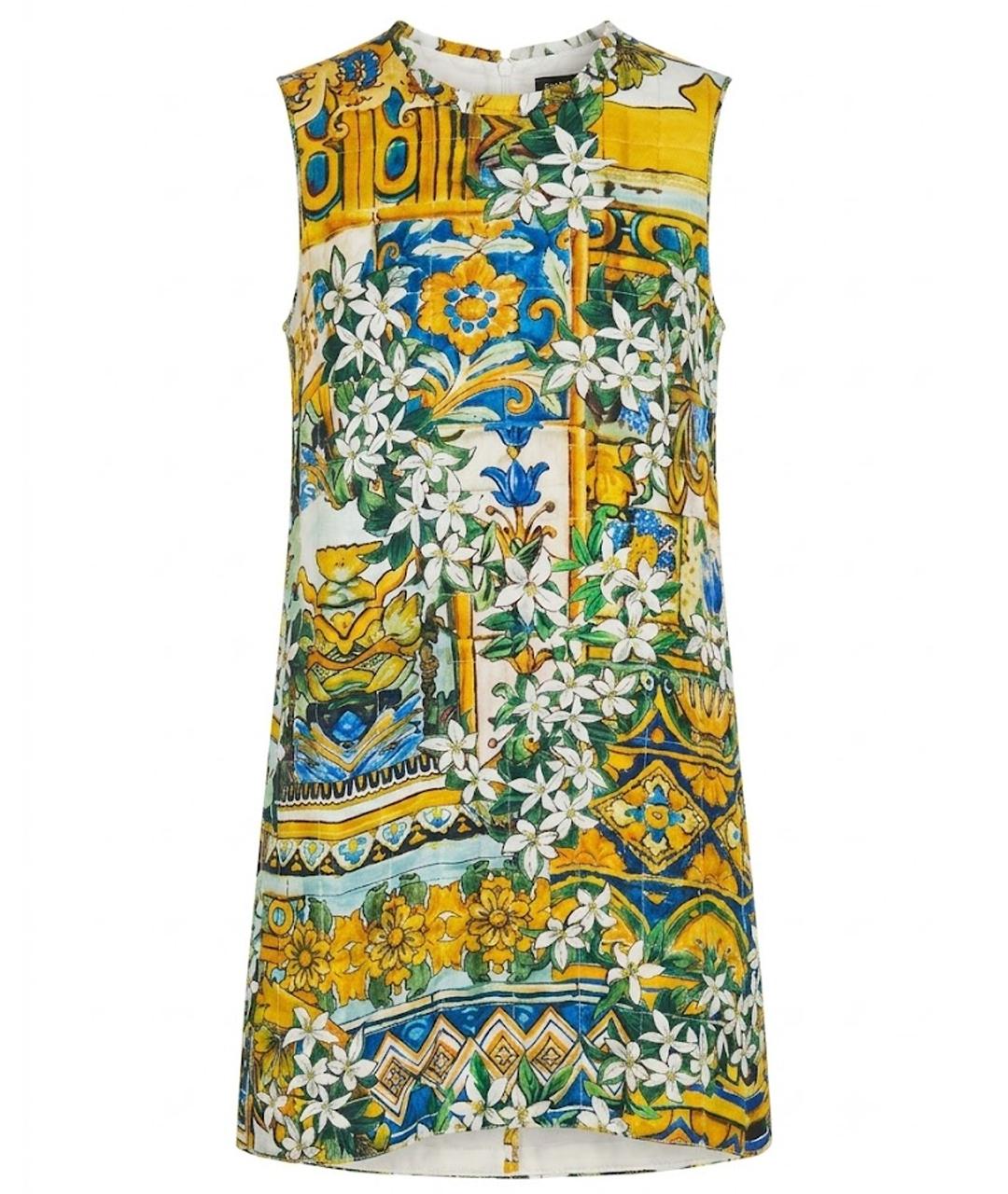 DOLCE&GABBANA Мульти шелковое коктейльное платье, фото 1