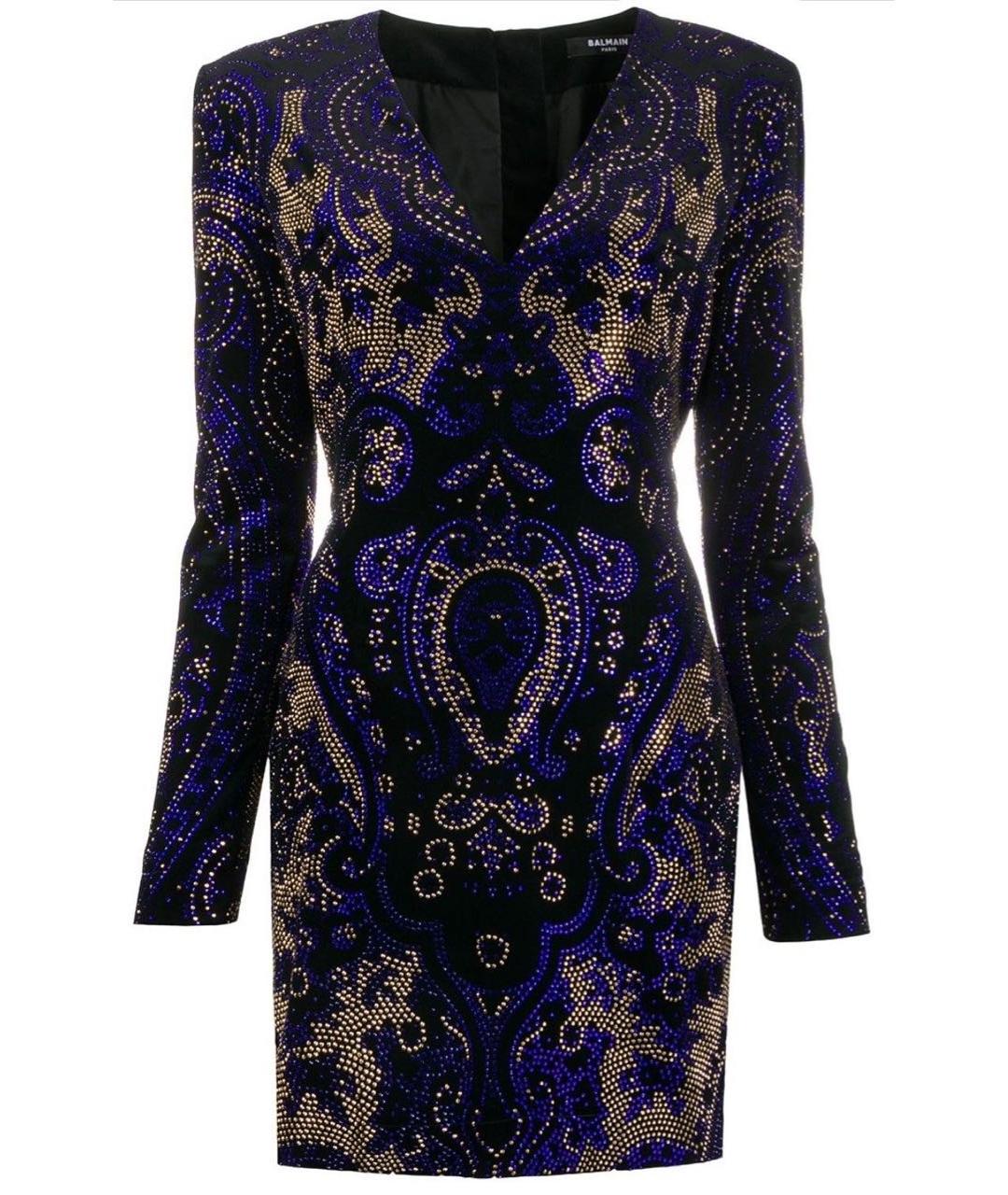 BALMAIN Темно-синее бархатное вечернее платье, фото 6