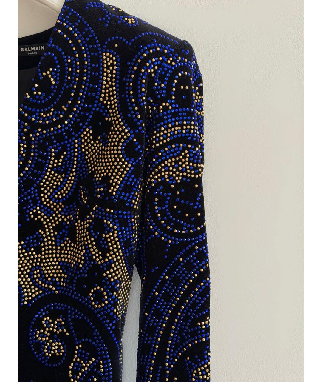 BALMAIN Темно-синее бархатное вечернее платье, фото 4