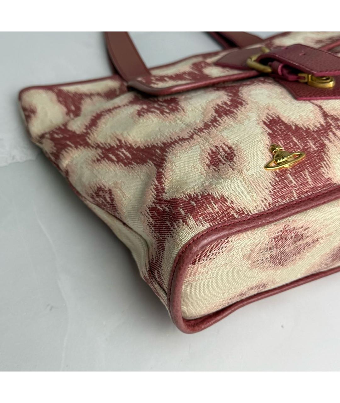VIVIENNE WESTWOOD Розовая тканевая сумка с короткими ручками, фото 4