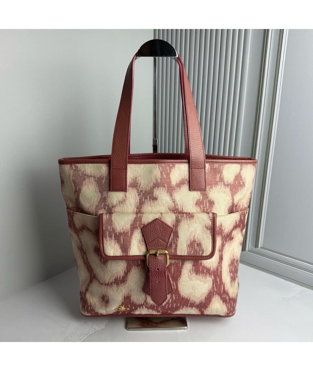 VIVIENNE WESTWOOD Розовая тканевая сумка с короткими ручками, фото 8