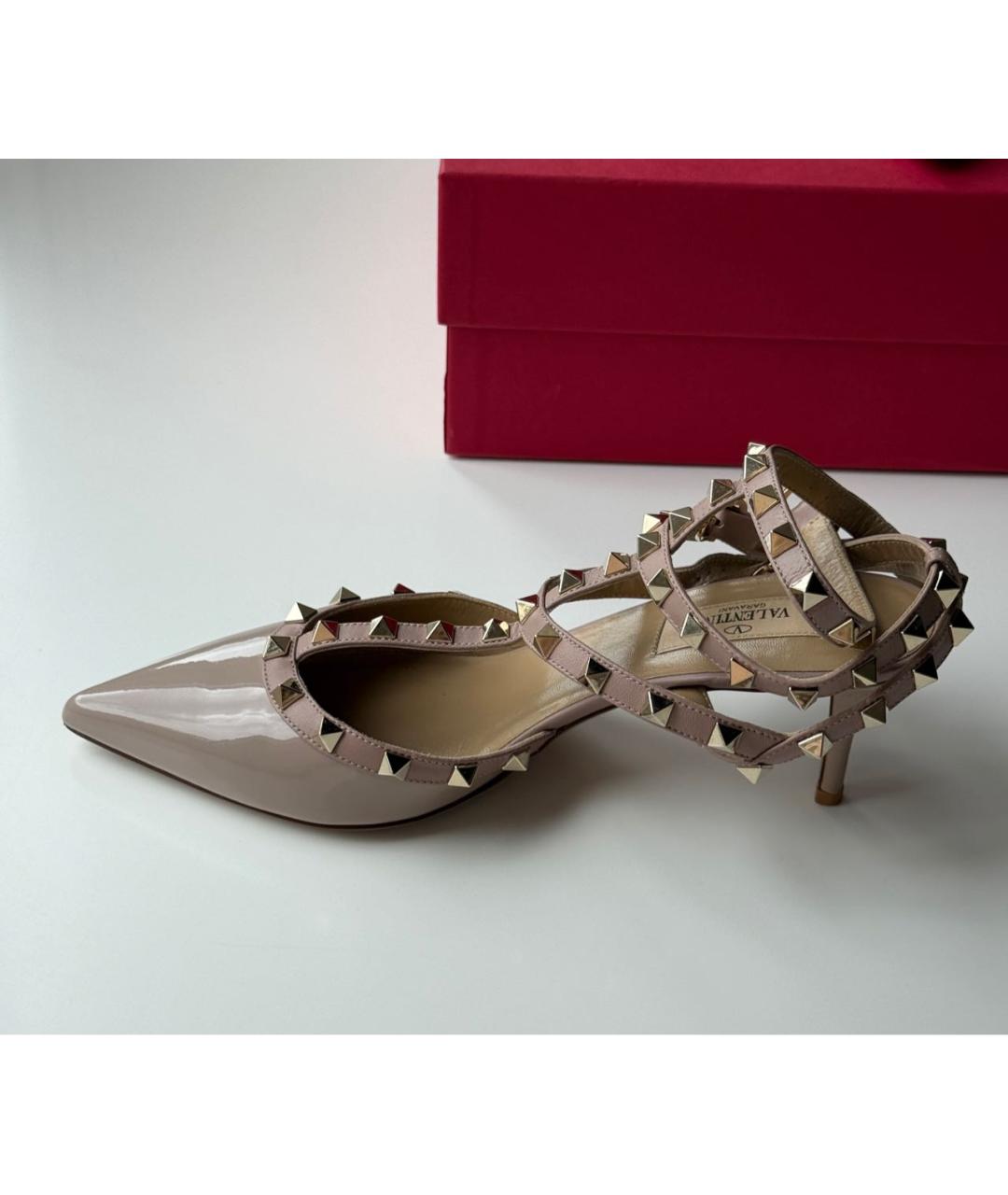VALENTINO Бежевые туфли из лакированной кожи, фото 6