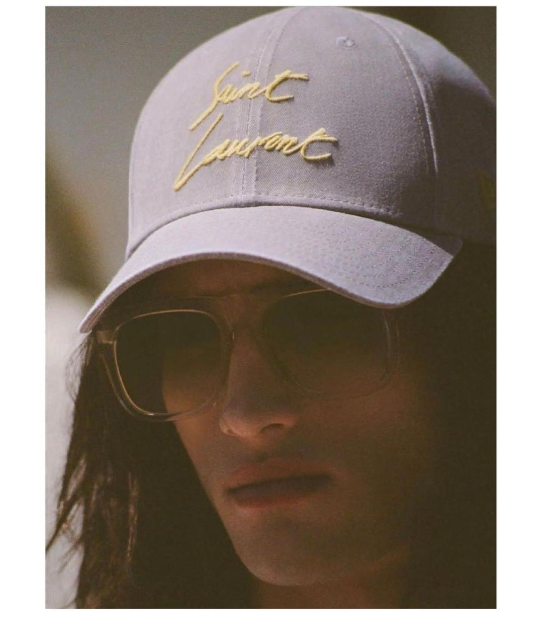 SAINT LAURENT Серая хлопковая кепка, фото 7