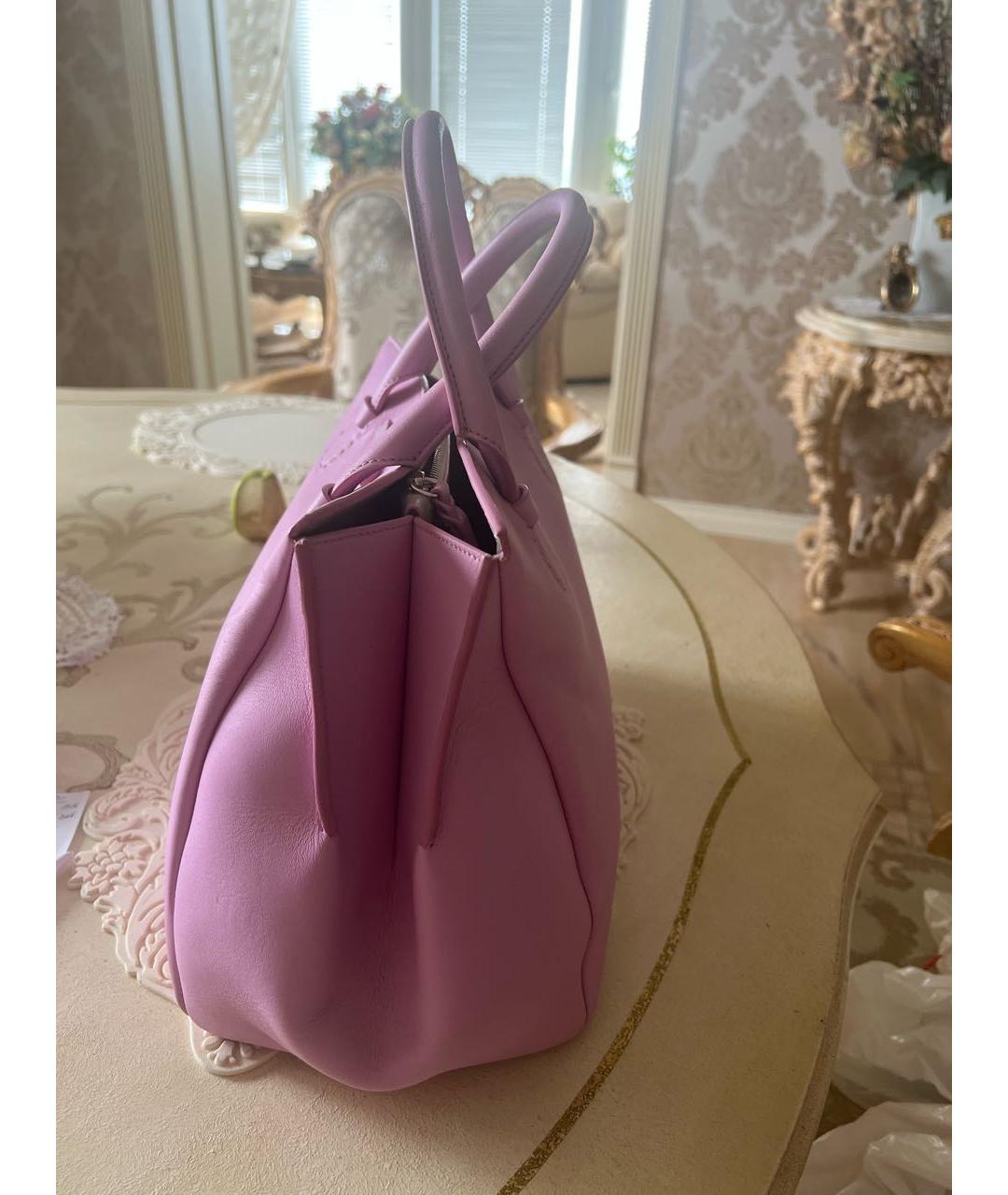 ERMANNO SCERVINO Розовая кожаная сумка с короткими ручками, фото 3